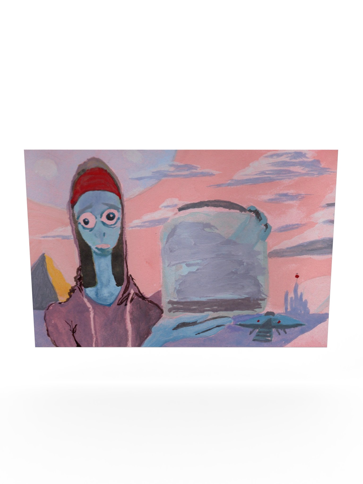 He sells clouds by the roadside so others' dreams won't die - Gouache Print product image (5)