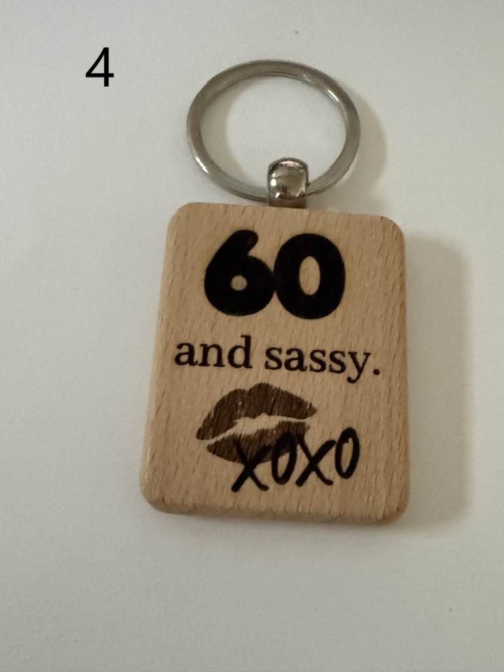 Milestone Birthday Wooden Engraved Keychains | Age 21–70 | Handmade Gift for Him or Her (5) product image (4)