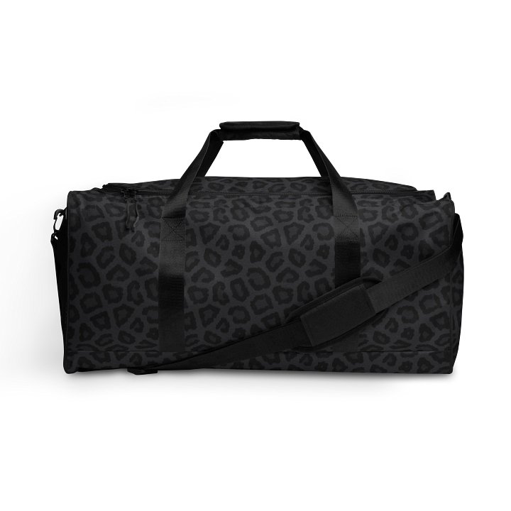 Trendy Bold Black Leopard Print Duffel Bag product image (1)