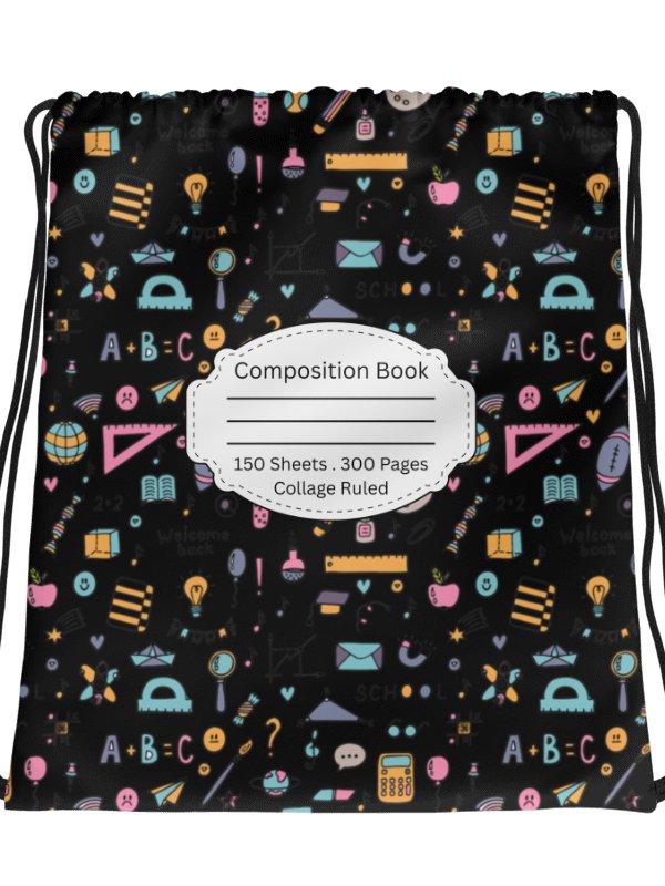 Chalkboard Chic Composition Inspired Essential Gym Drawstring Bag product image (2)