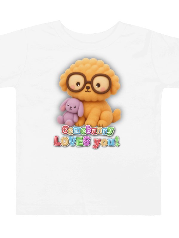 Somebunny Loves You Dog Holding Bunny Toddler T-Shirt product image (4)