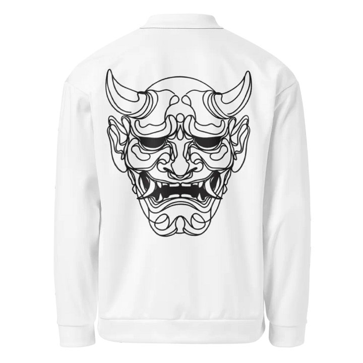 Line Art Oni Mask Bomber Jacket product image (1)