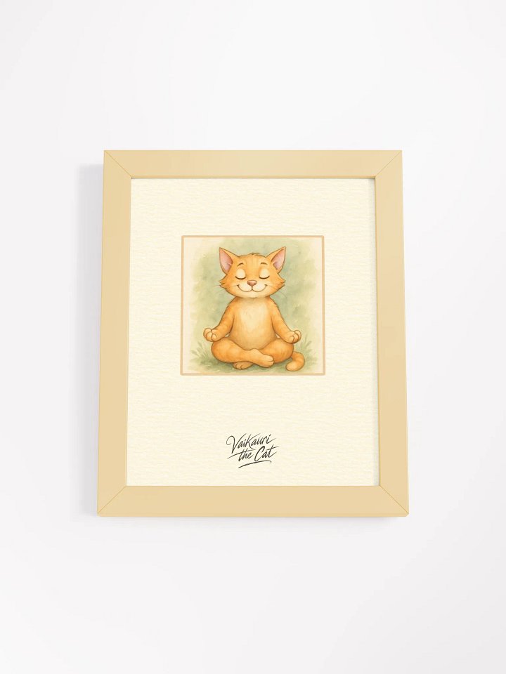 Vaikauri Cat Meditative Framed Artprint product image (1)