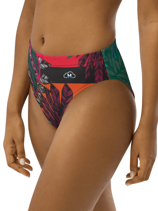 Tropical vision-Recycled High Waisted Bikini Bottom product image (3)