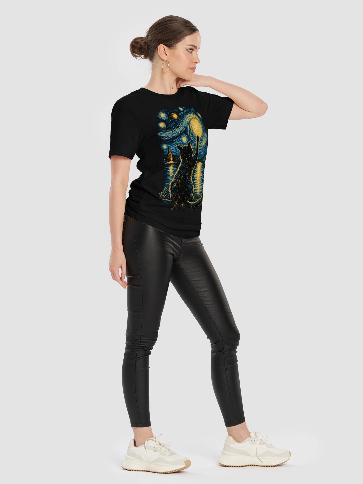 Camiseta Gato Noche Estrellada product image (5)