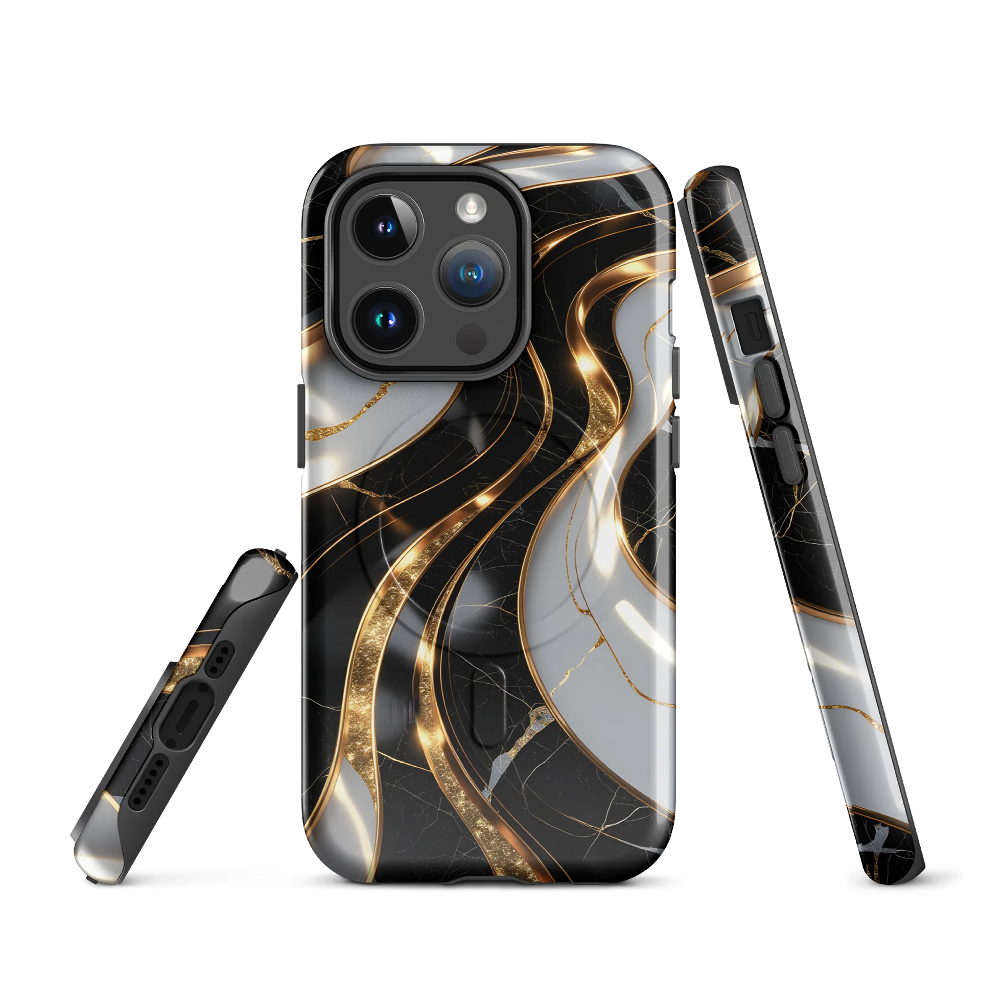 Golden Marble Flow MagSafe Tough Case product image (3)