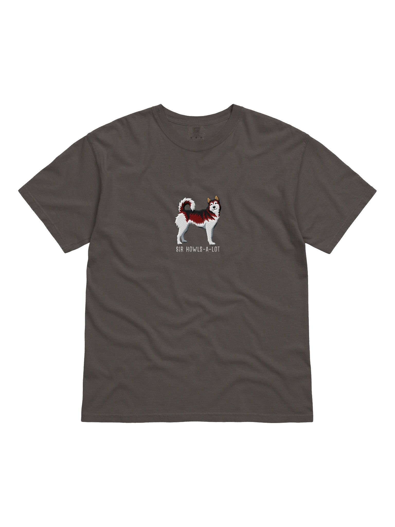 Sir Howls-A-Lot T-Shirt(Embroidered) of a Siberian Husky(Red) product image (4)
