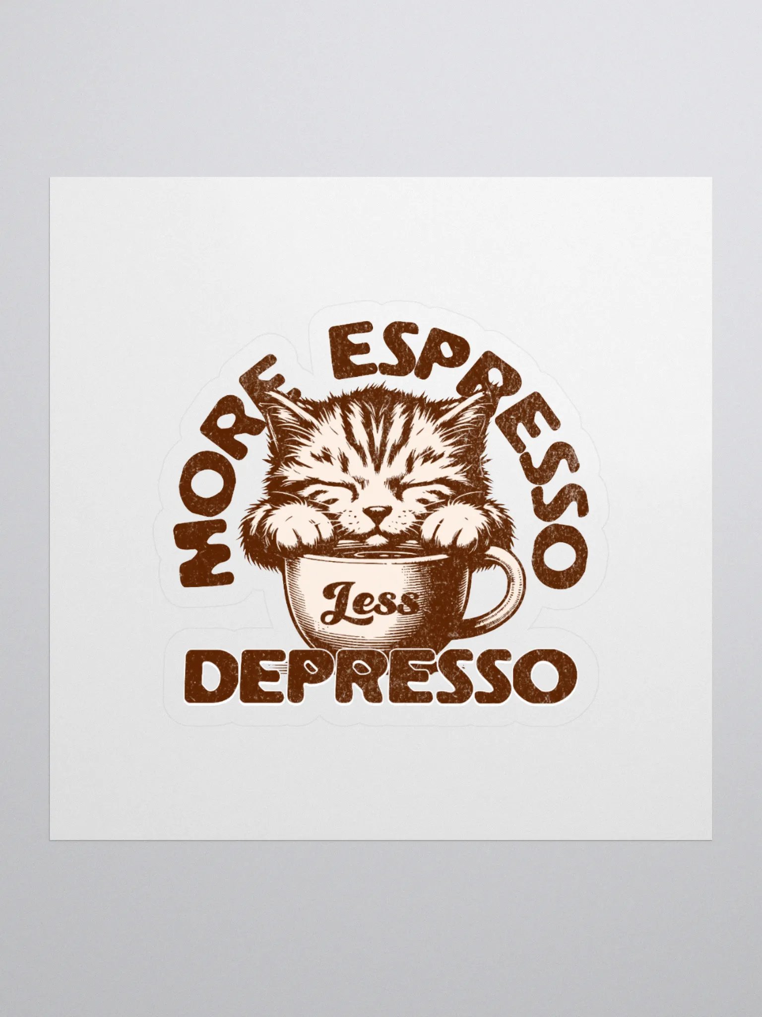 Espresso Cat Kiss Cut Stickers product image (1)