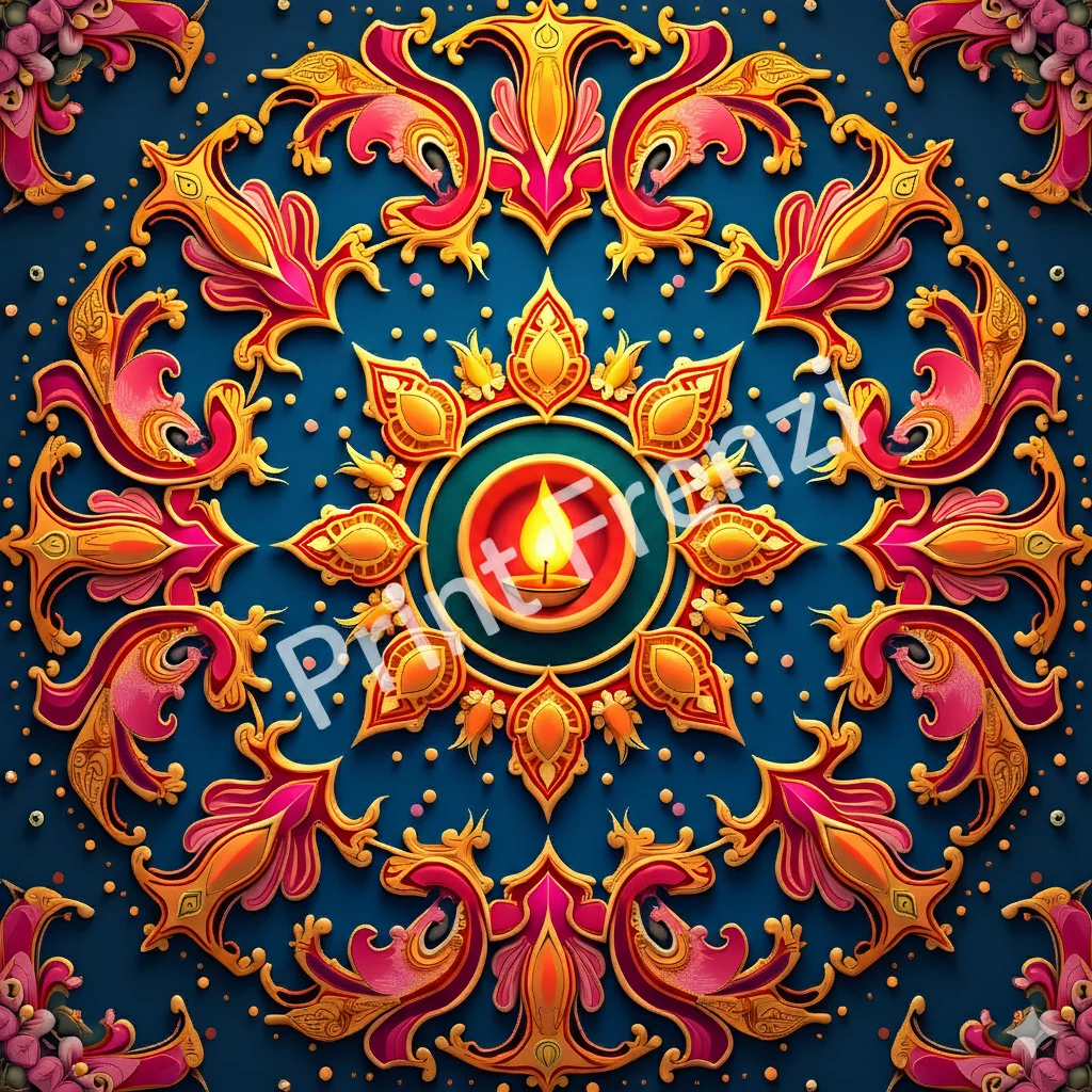 116 Diwali Mandala Clipart Bundle | High Resolution PNG Rangoli, Lotus, Paisley and Diya Designs product image (2)