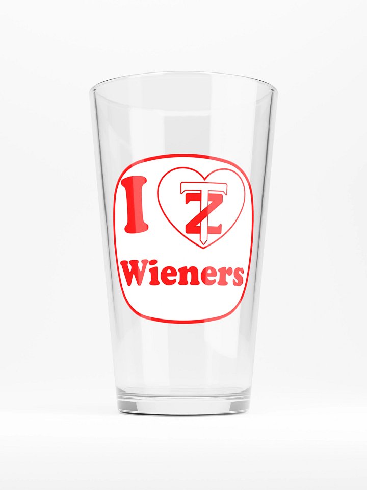 TZ hearts Wieners Pint Glass 16oz product image (1)