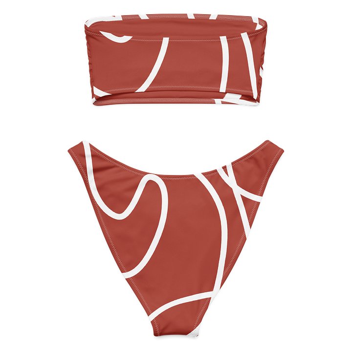 Intricate Red Abstract Bandeau Bikini product image (2)