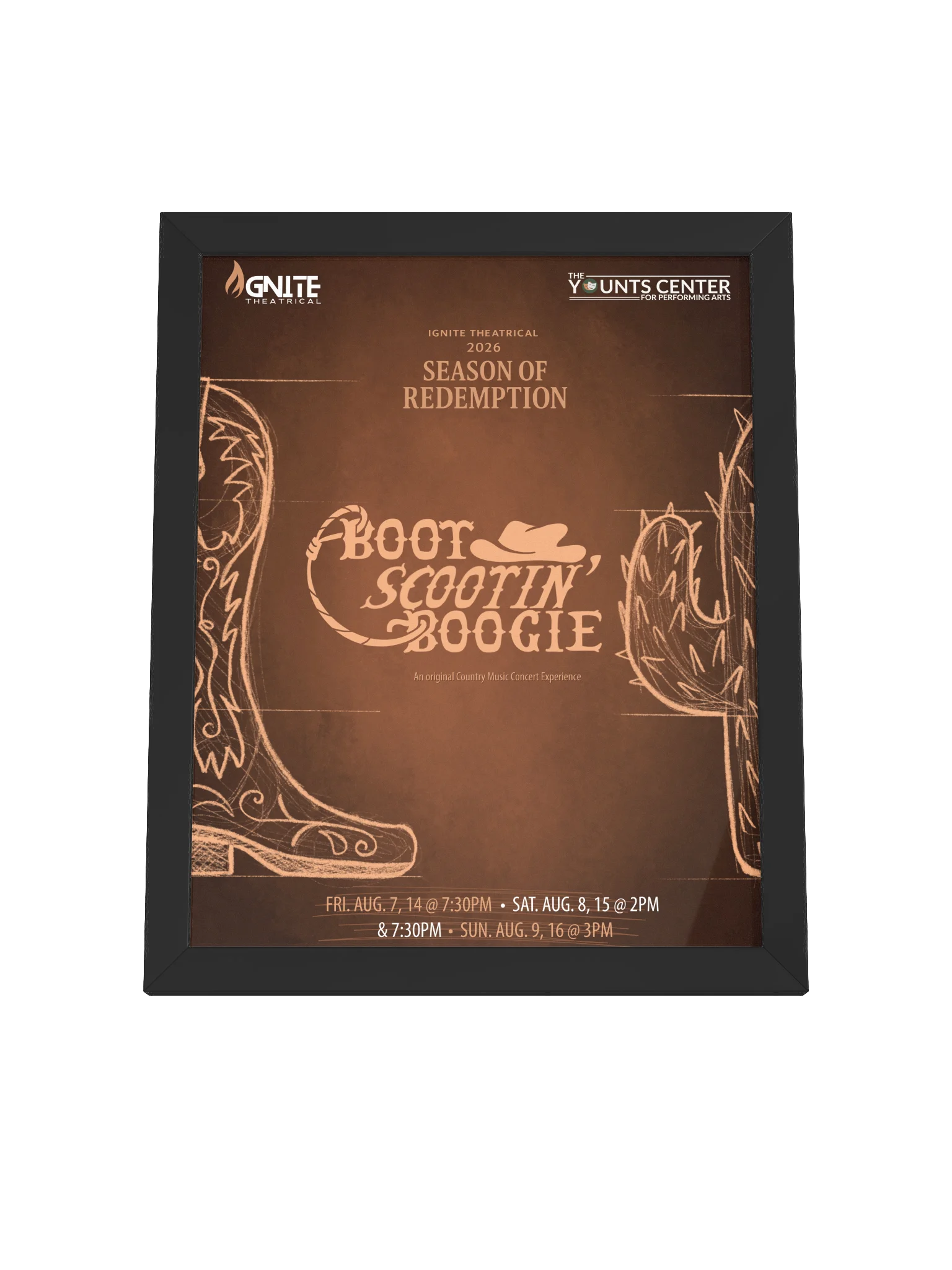 “Boot Scootin’ Boogie” Framed Art Poster – Original Artwork by Nessa St. Clair product image (4)