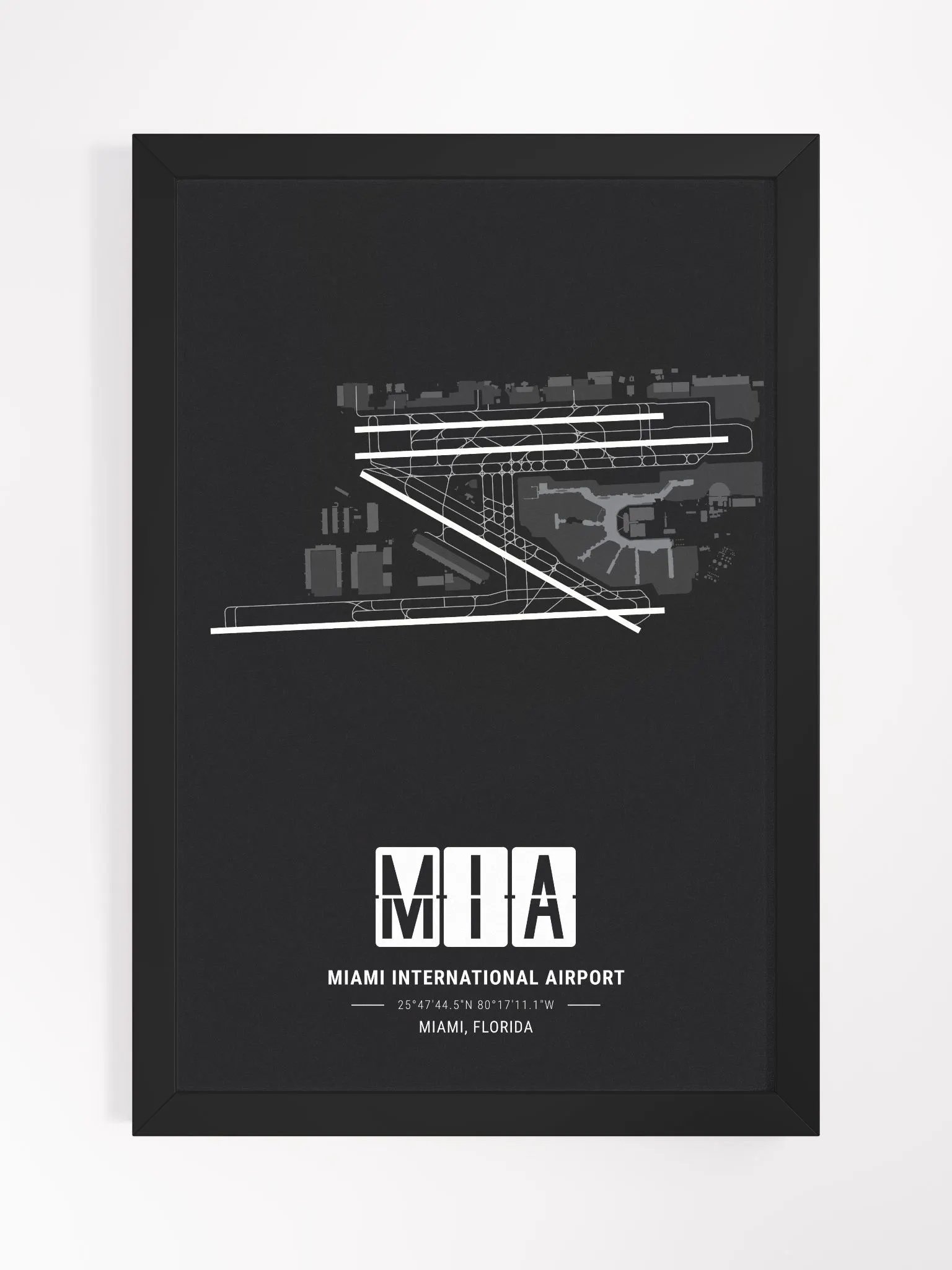 Framed Airport MIA Premium Map On Matt Paper product image (1)