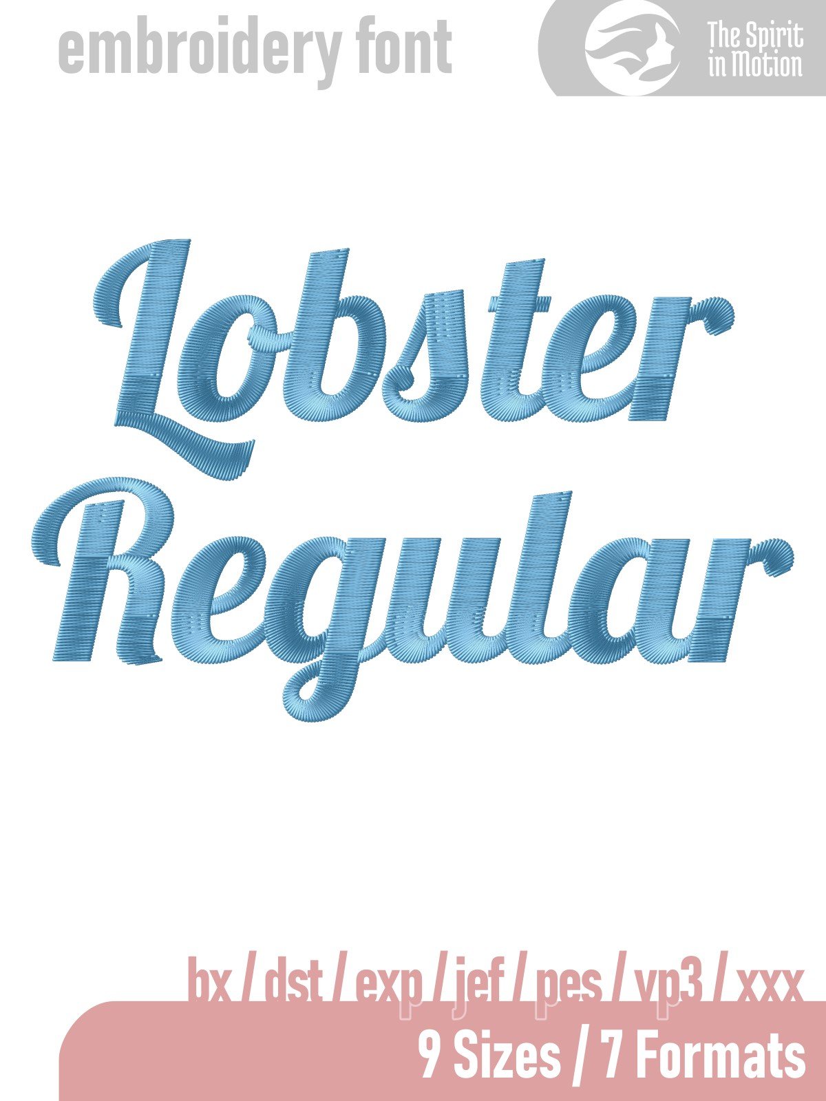 Lobster Regular Machine Embroidery Font | PES, BX, DST product image (1)