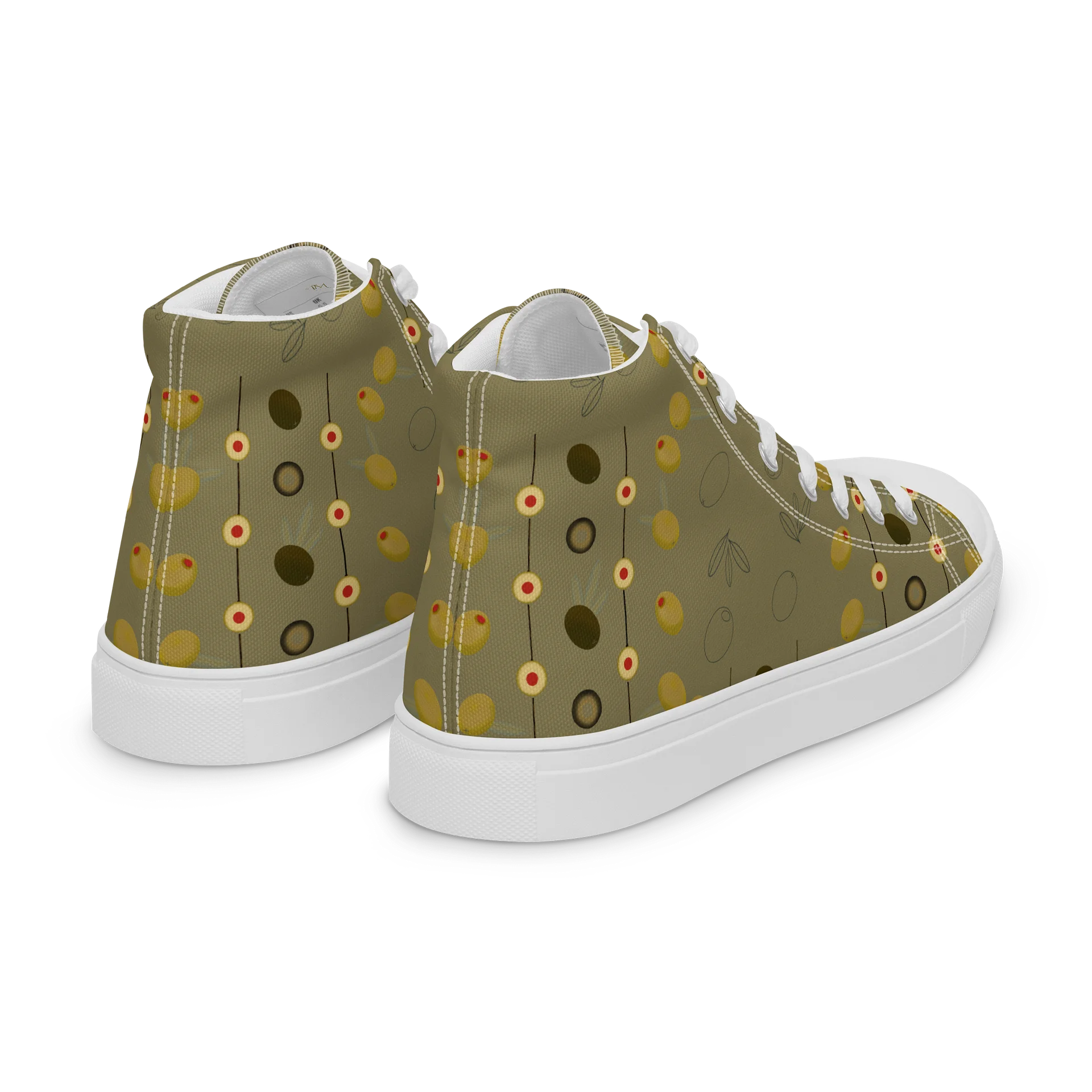 Olive Geometry Women's High Top Canvas Shoes – Olive product image (18)