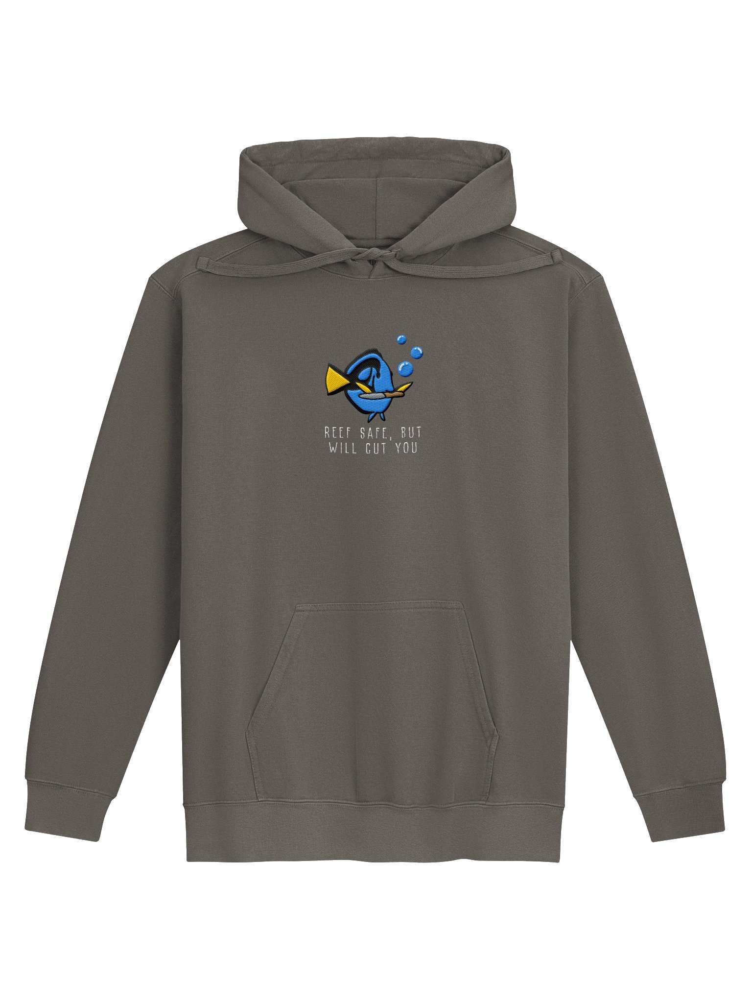 Angry Blue Tang Embroidered Premium Hoodie | Saltwater Reef Aquarium Fish & Marine Life Apparel product image (4)