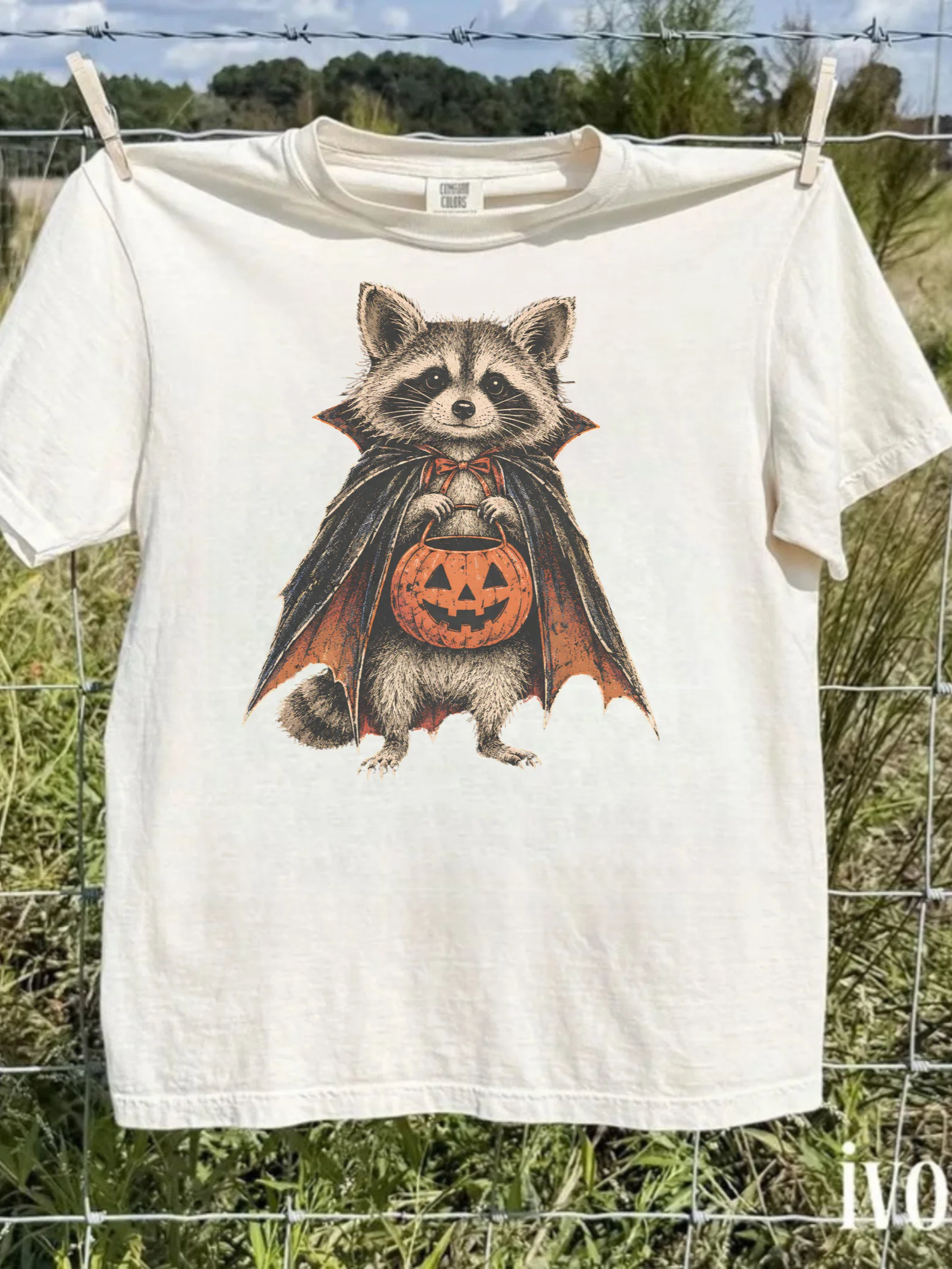 Halloween Raccoon T-Shirt, Cute Pumpkin Raccoon Tee, Vintage Spooky Animal Shirt, Funny Fall Halloween Shirt, Raccoon Lover Gift product image (5)