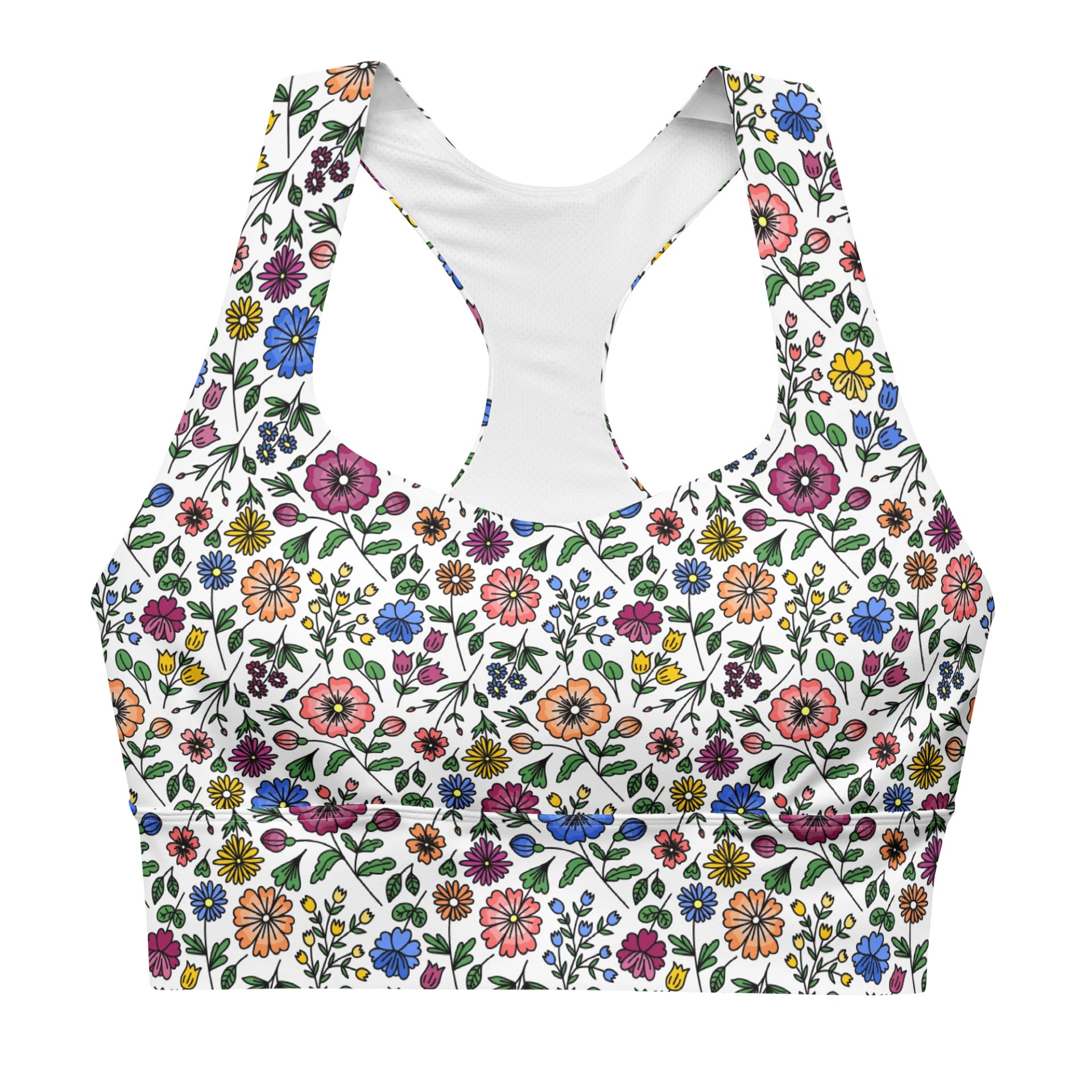 Floral Longline Sports Bra – Stylish, Supportive & Versatile product image (1)