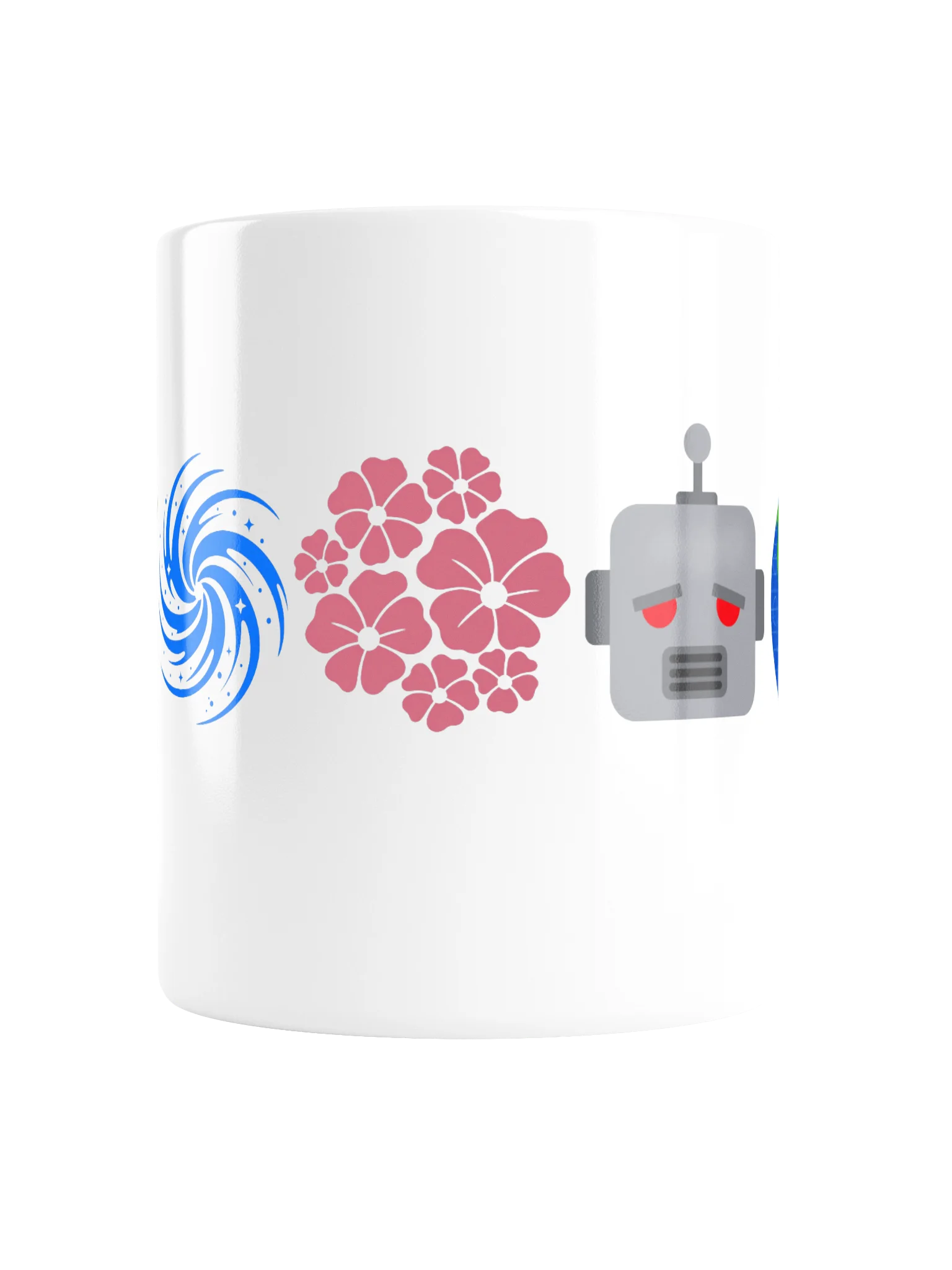 Fish, Spiral, Flowers, Robot, Earth, Tea-cup (White) product image (2)