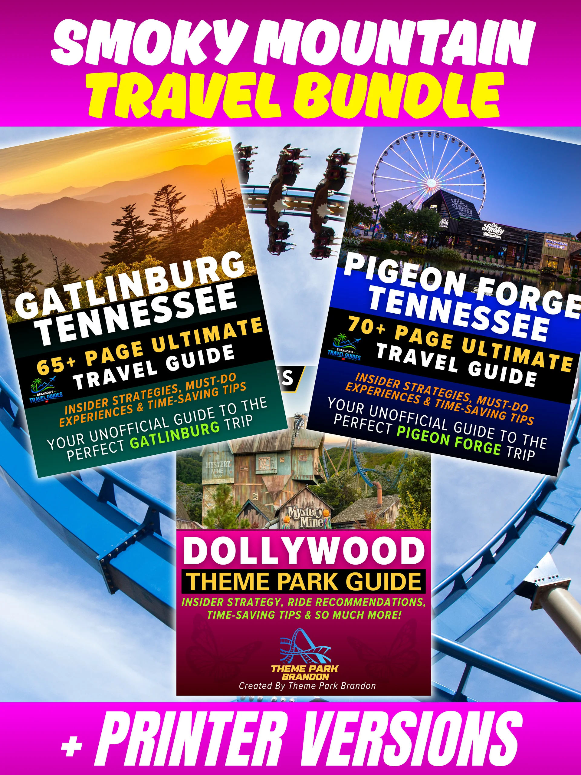 Ultimate Smoky Mountains Travel Bundle 2026 | Printable Digital Guides for Gatlinburg, Pigeon Forge & Dollywood product image (1)