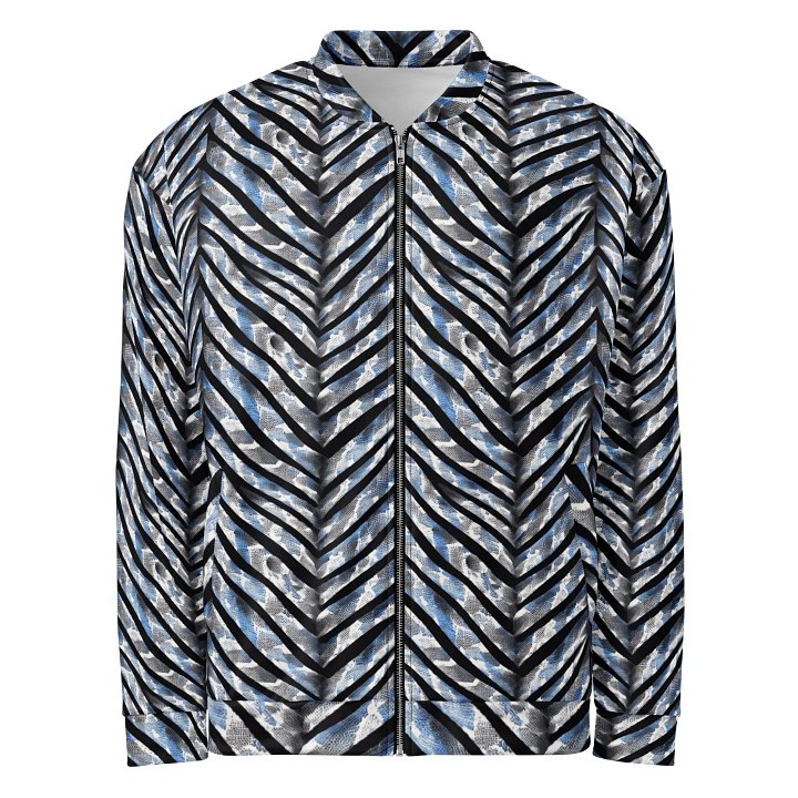 Blue Grey Snake Skin Bomber Jacket product image (1)