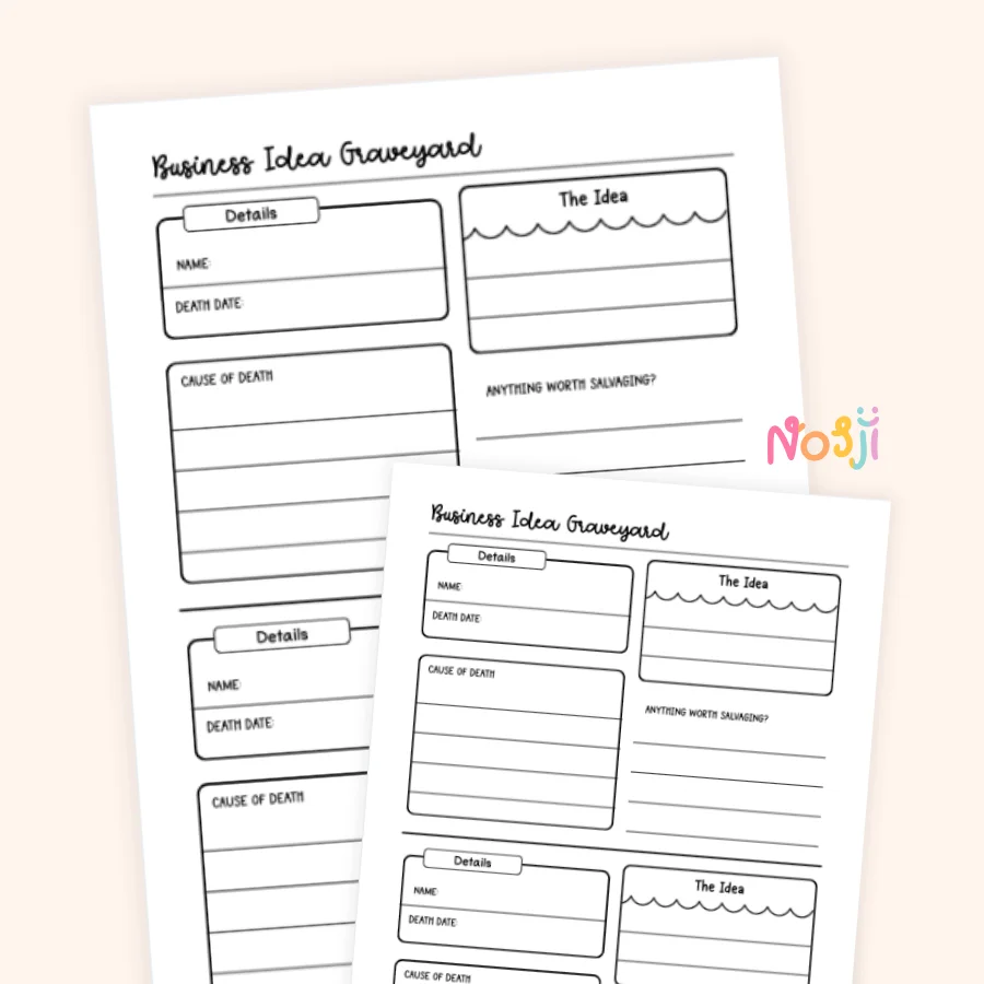 Business Idea Graveyard Printable Business Idea Tracker product image (1)