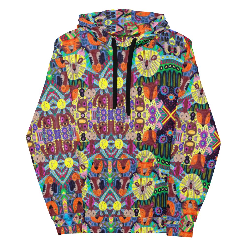 Abstract Doodle Animals Unisex Pull Over Hoodie product image (12)