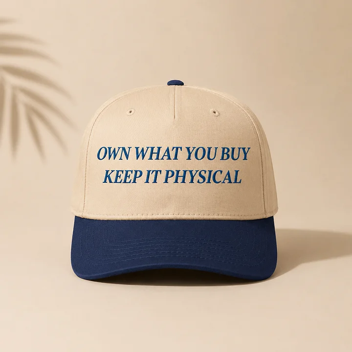 Own What You Buy Keep It Physical Embroidered Hat | Gamer Ownership Cap | Retro Gaming Gift product image (1)