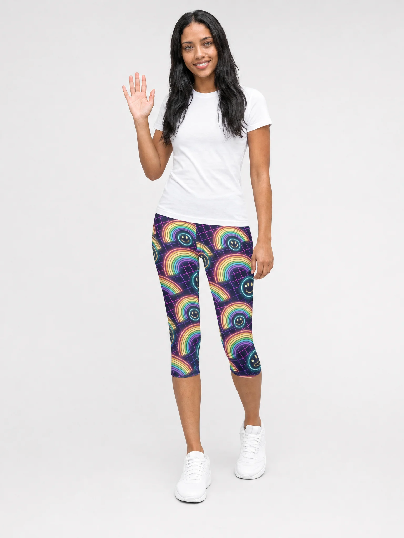 Rainbow Smile Capri Leggings product image (1)