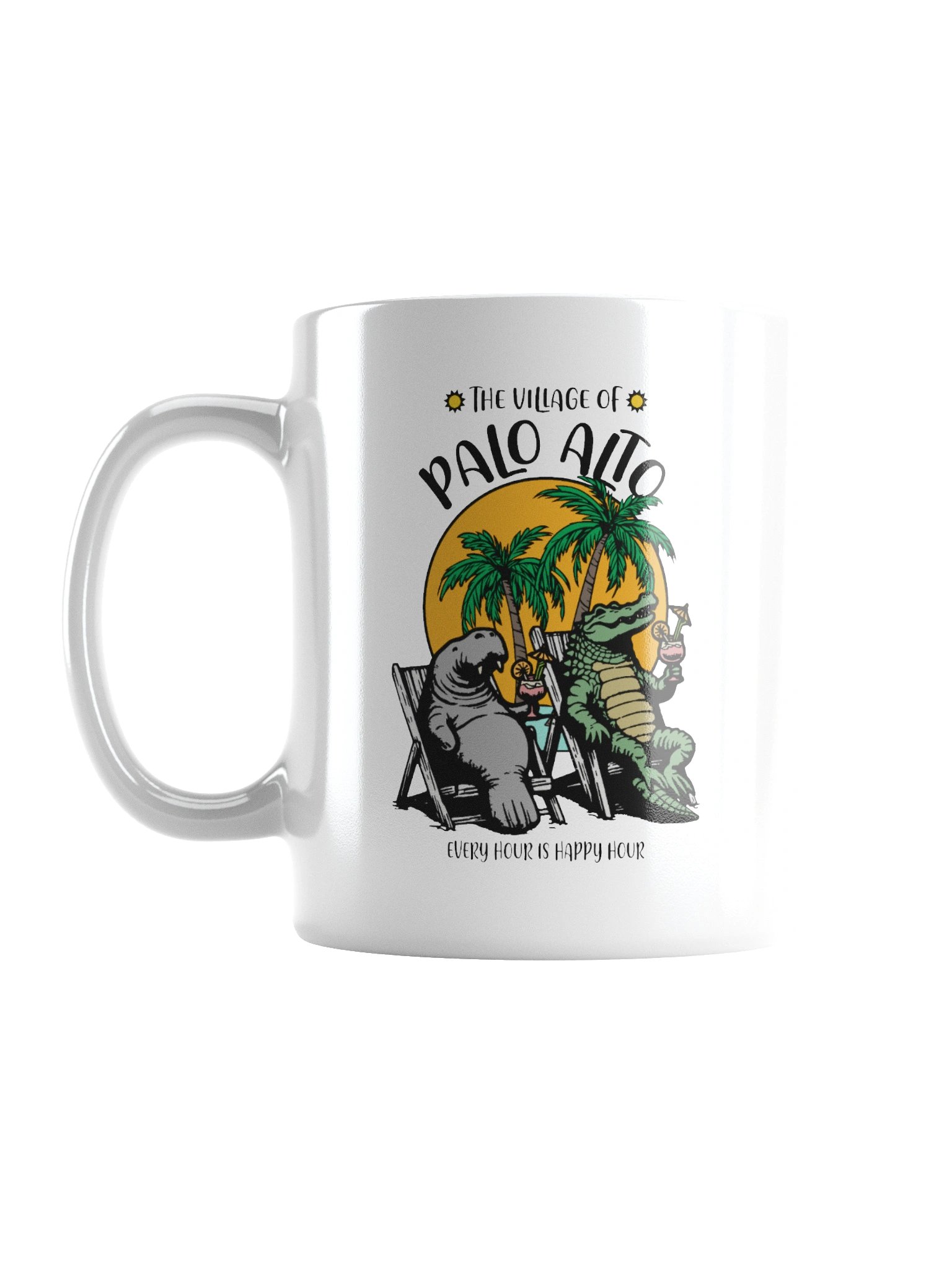 The Village of Palo Alto TV Florida USA Fun Manatee Alligator Design Coffee Mug product image (2)