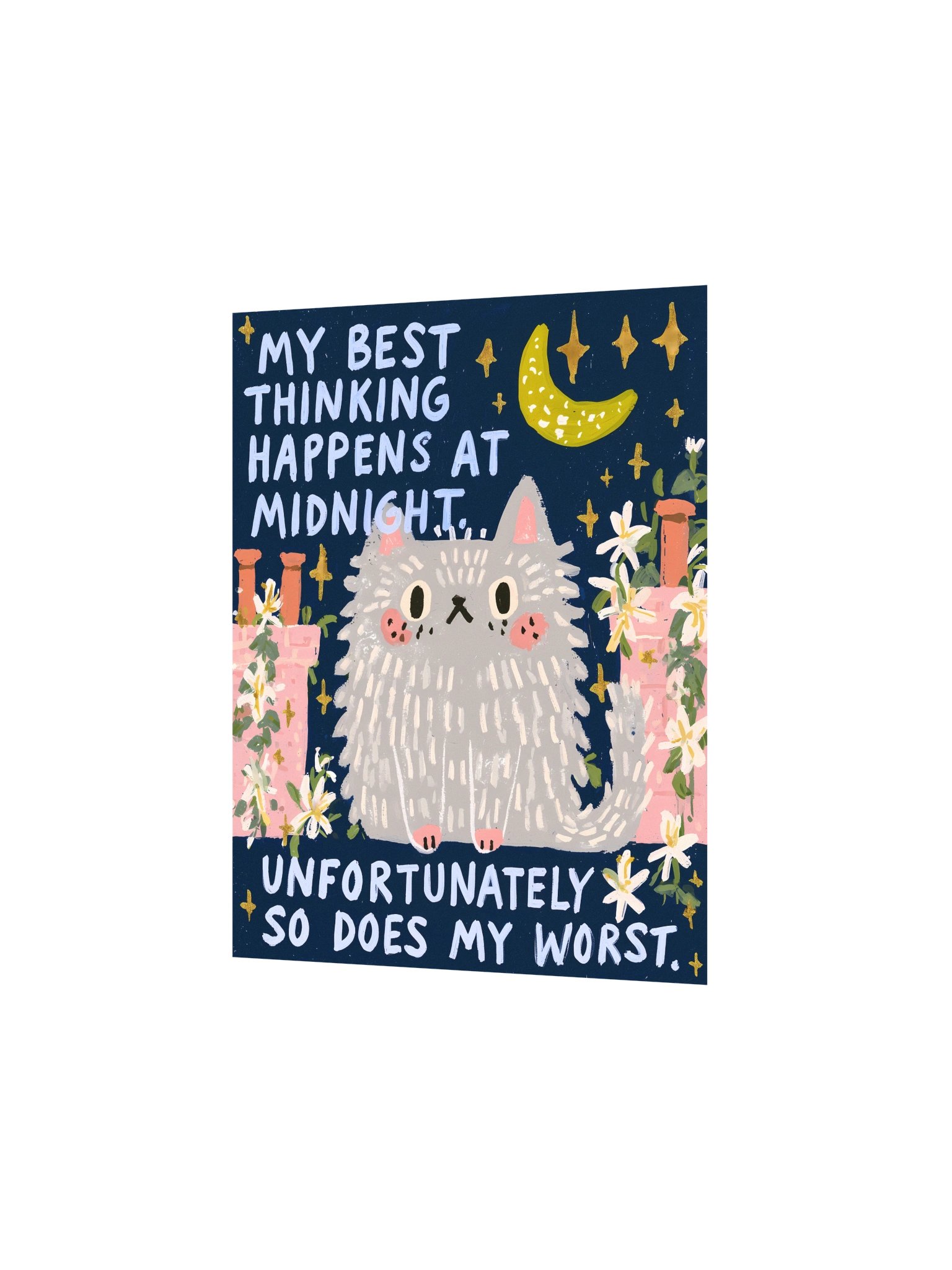 Midnight Thinking Cat Poster product image (9)