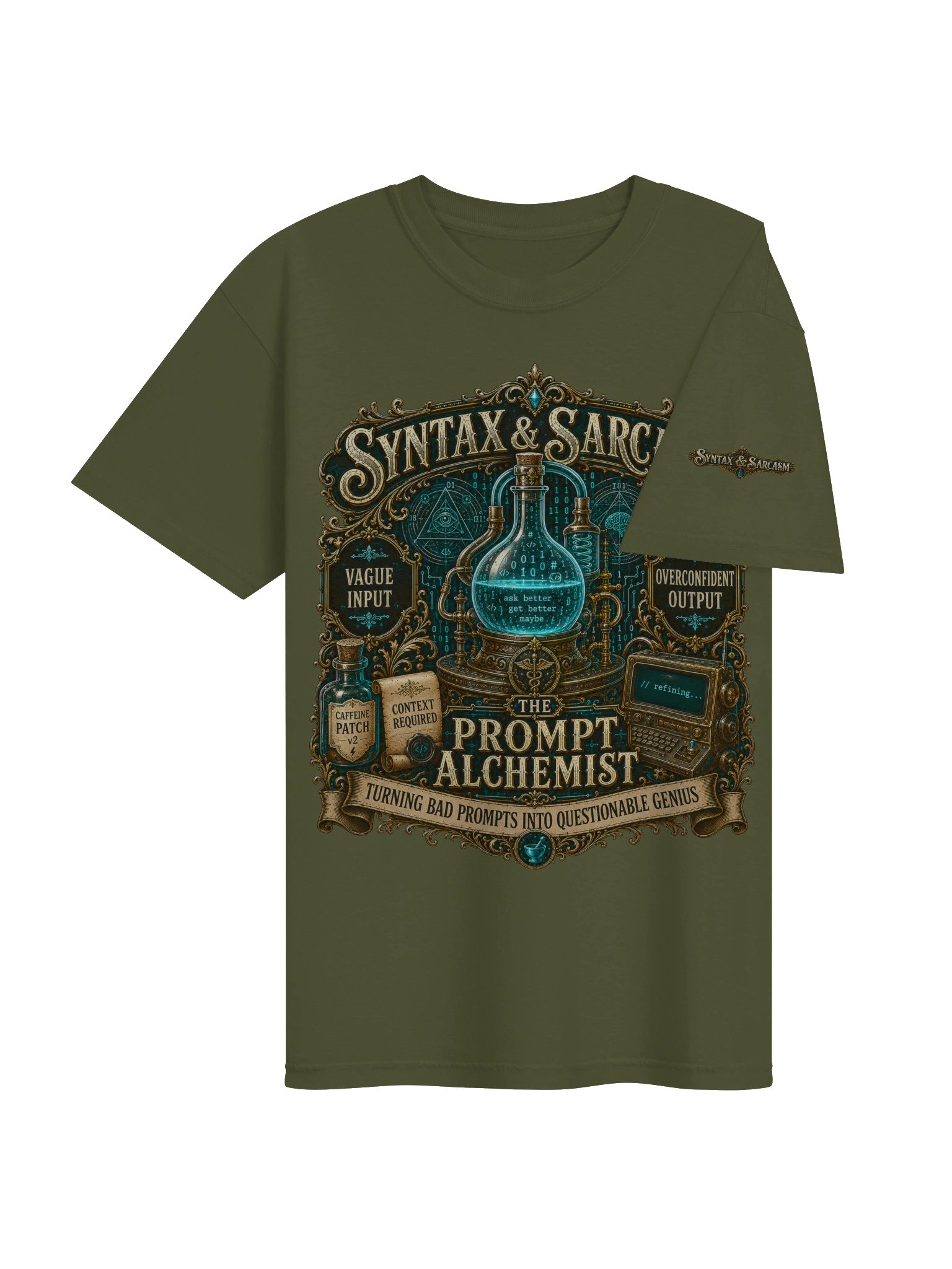 Syntax & Sarcasm Prompt Alchemist Heavyweight Coding T-Shirt product image (36)