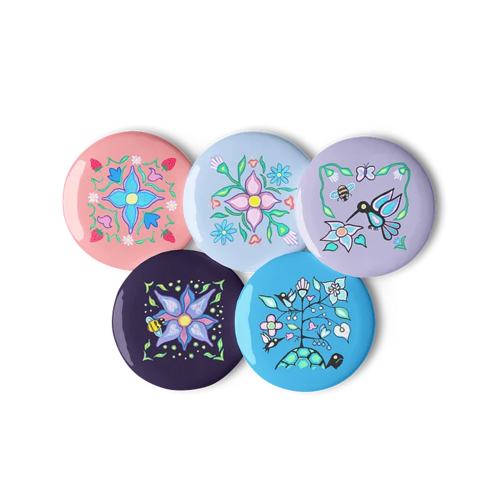 “woodland pixels” set of 5 buttons product image (2)
