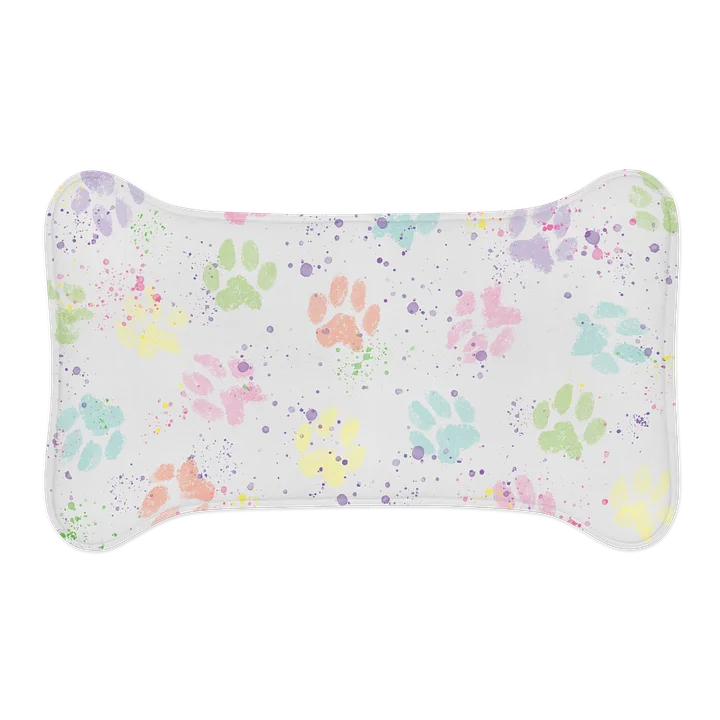 Colorful Paws Pet Feeding Mat - Large Bone with Dog Paws product image (1)