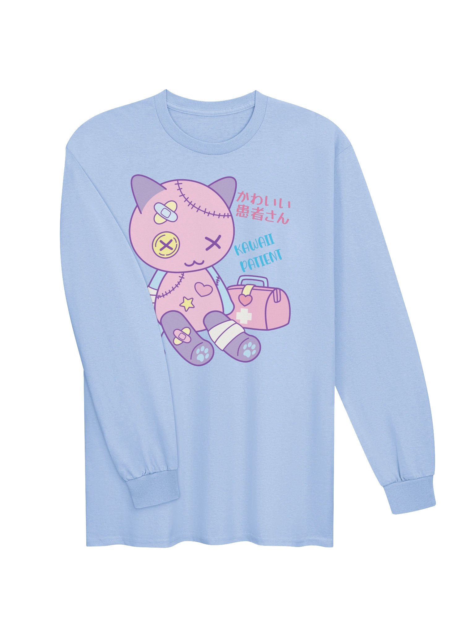 Kawaii Patient Toy Cat - Unisex Adult Long Sleeve T-shirt product image (2)