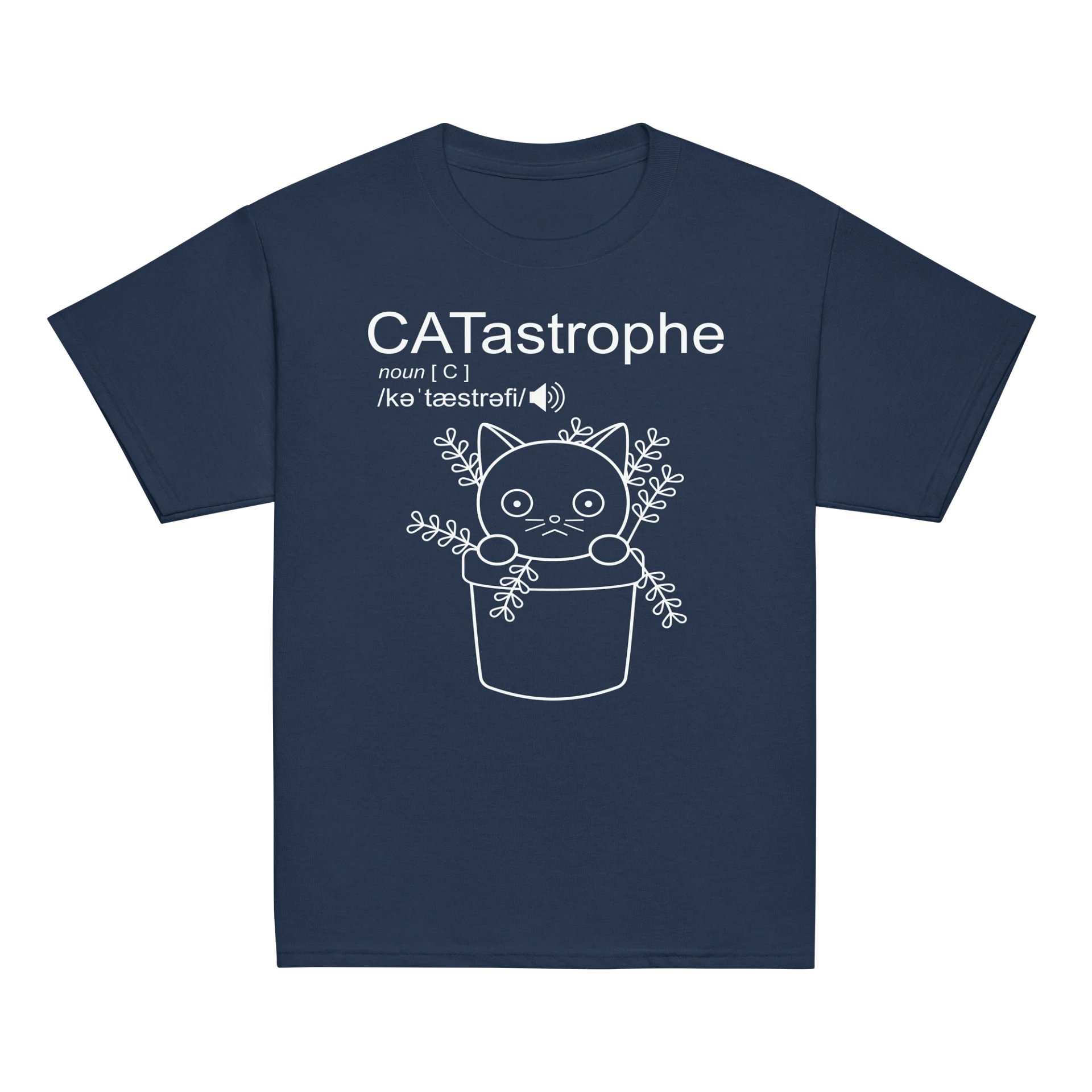 CATastrophe (Cat in Plant Pot) - Unisex Youth Heavyweight T-shirt product image (2)