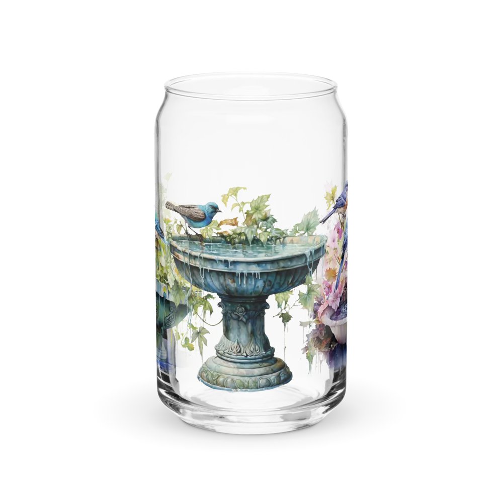Serene Birdbath Glass Can Sipper product image (1)