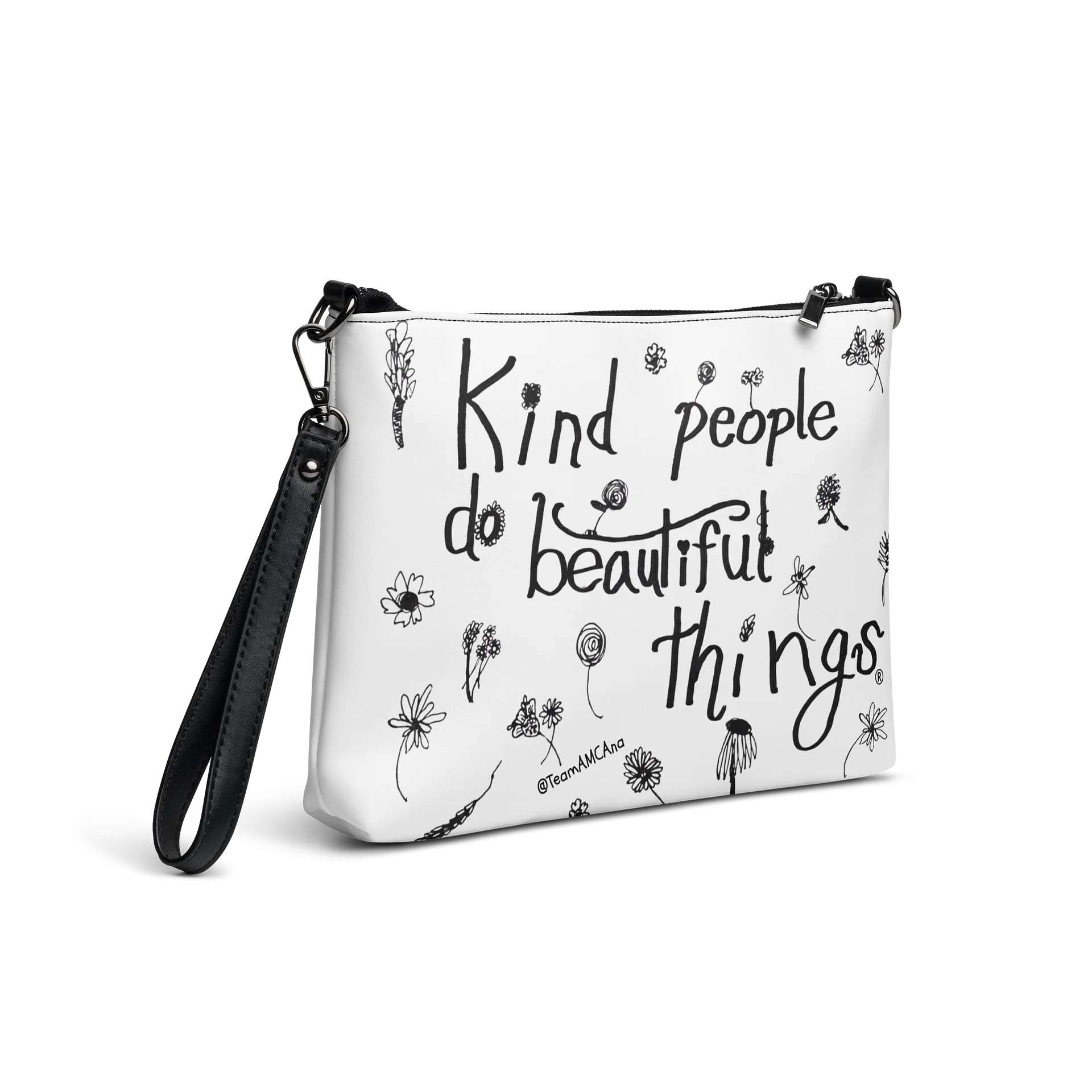 Ana's Wildflowers Crossbody HANDBAG (B&W) product image (5)