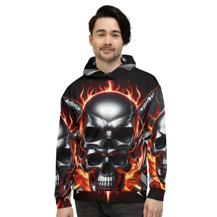 All-Over Printed Clothing - Unisex Skull Hoodie #27 product image (2)