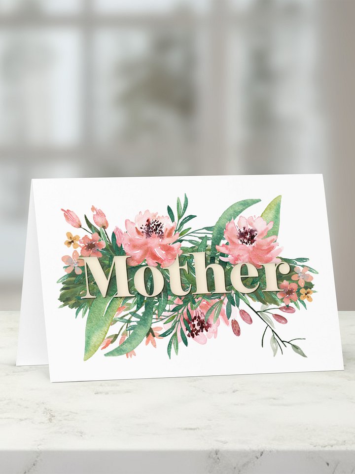 Mother Pink Peach Floral Word Card product image (1)