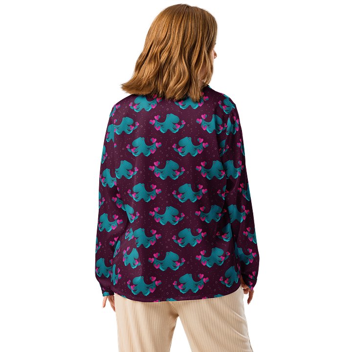 Octopus and Hearts Ladies Long Sleeve Pajama Top product image (2)