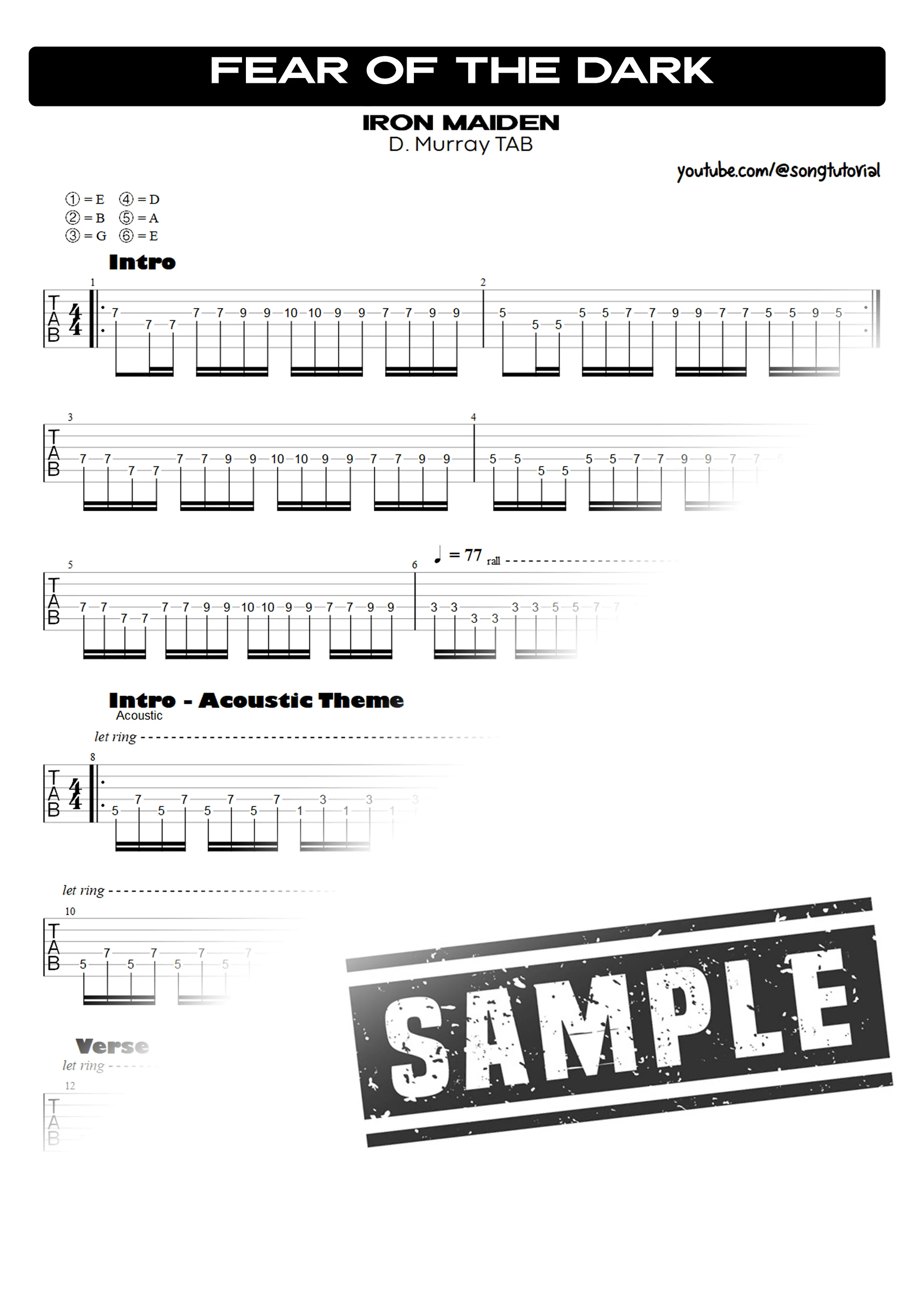 Fear of the Dark | PDF Tab + Guitar Pro | Iron Maiden product image (2)