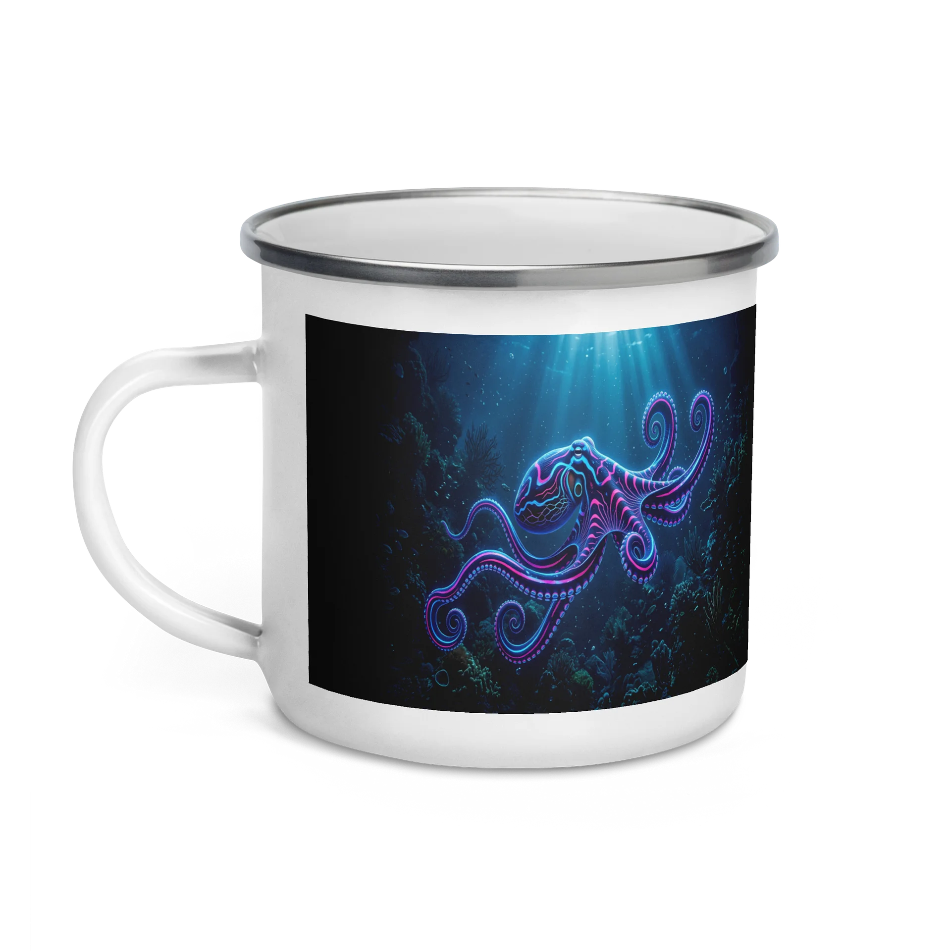 Neon Octopus Adventure Enamel Mug product image (3)