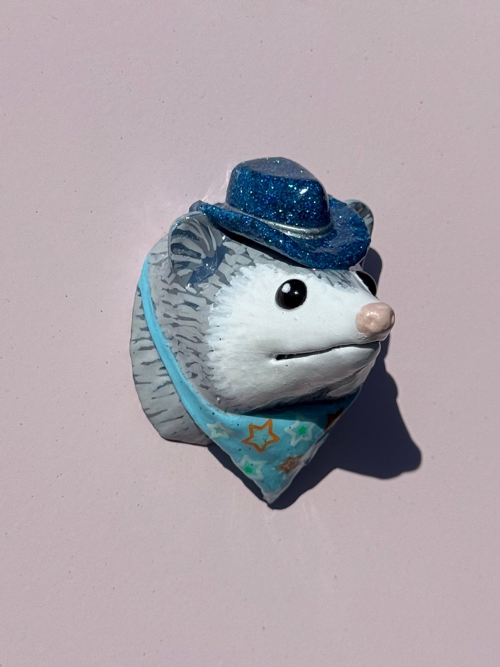 Hand-Painted Possum Magnet (Blue) product image (1)