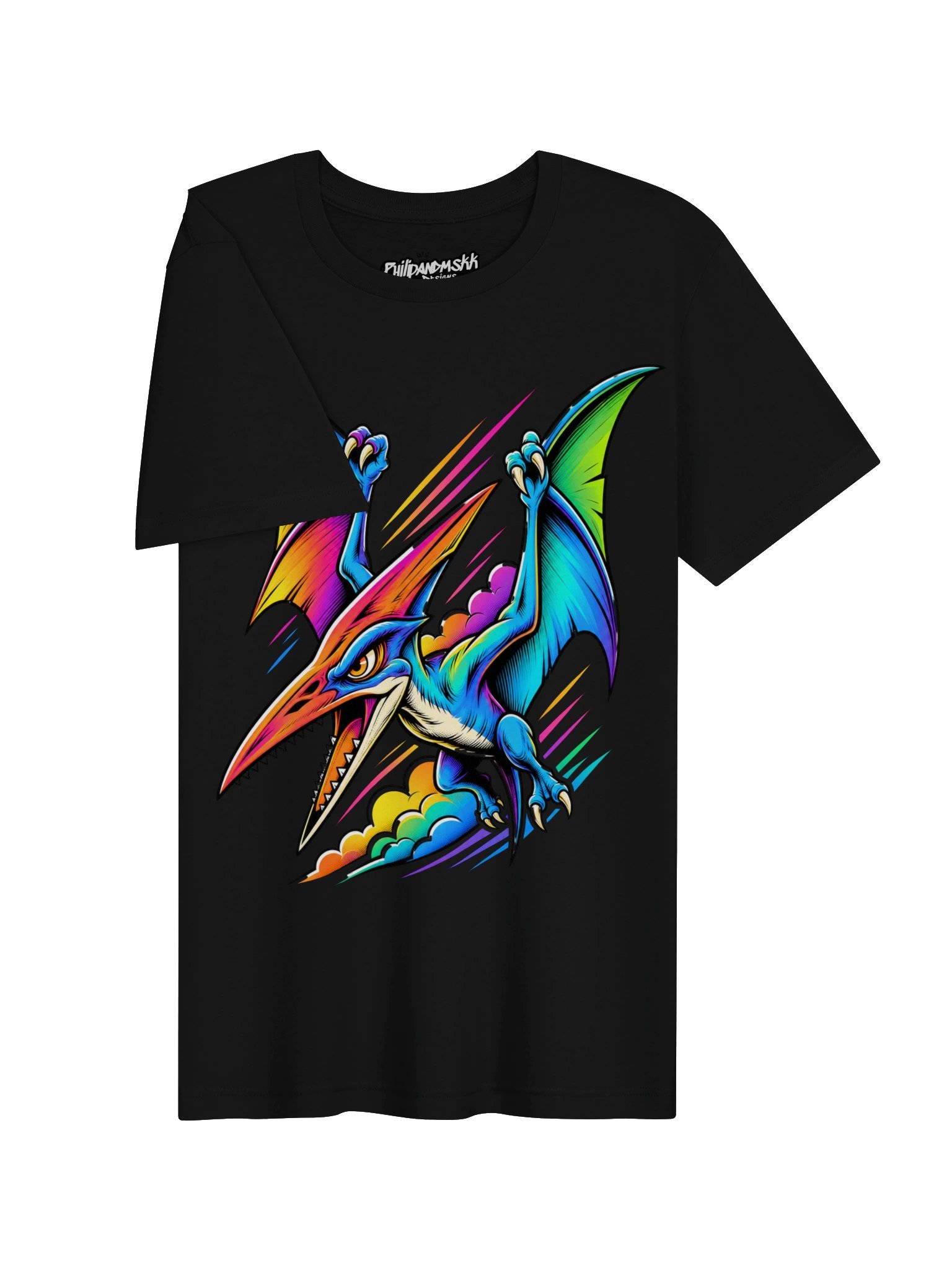 Neon Rainbow Pterodactyl Graphic Tee product image (27)