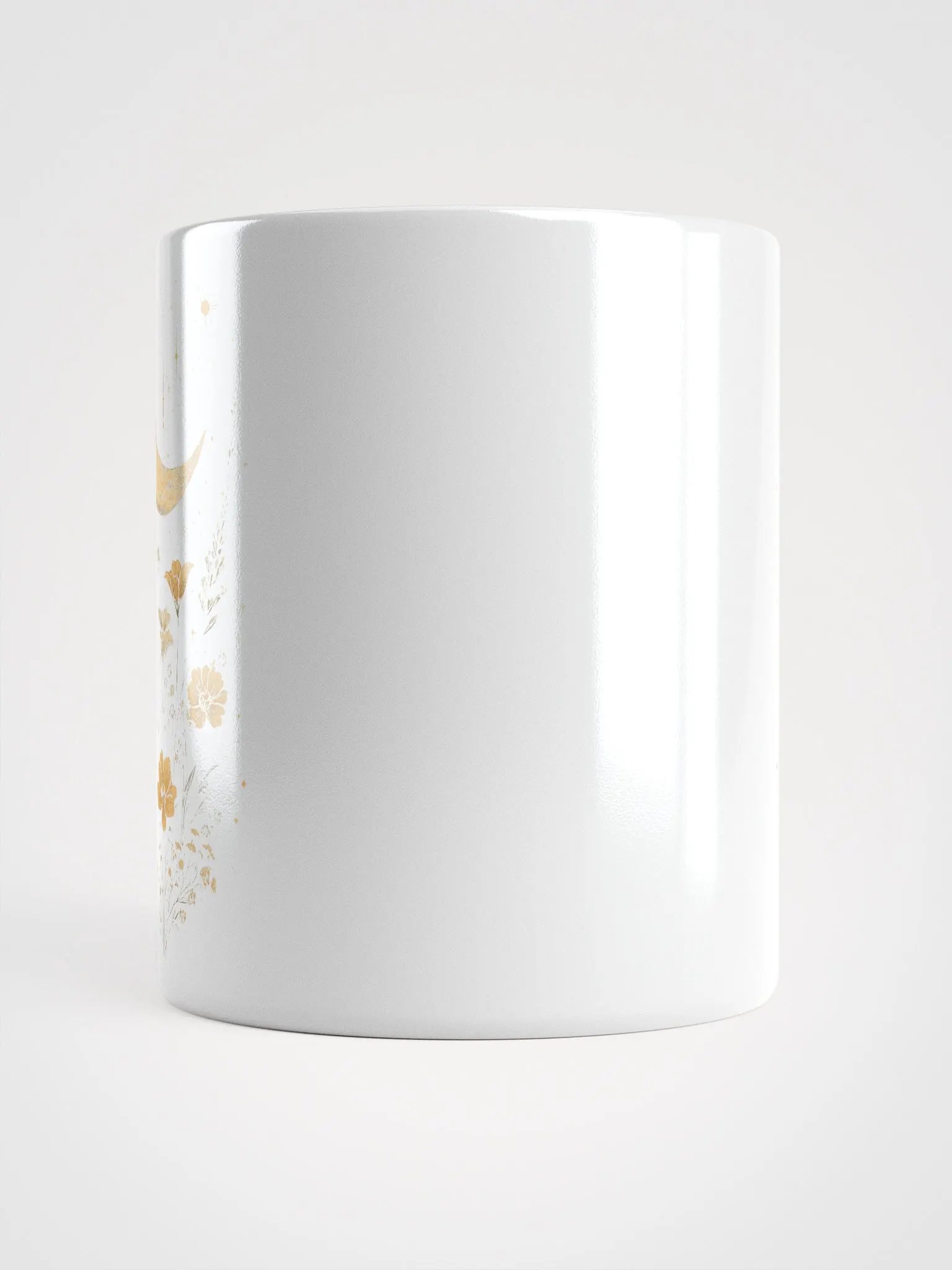 Floral Crescent Moon White Glossy Mug product image (14)