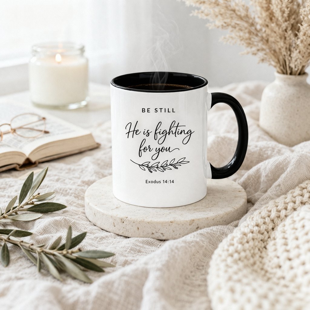Be Still Christian Mug – Exodus 14:14 | Inspirational Faith Coffee Mug | Encouragement Gift product image (1)