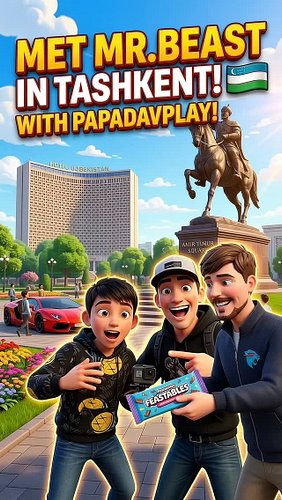 PapaDavPlay met old his friend Mr.Beast in Tashkent today!

#papadavplay #tashkent #mrbeast #uzbekistan #blogger
