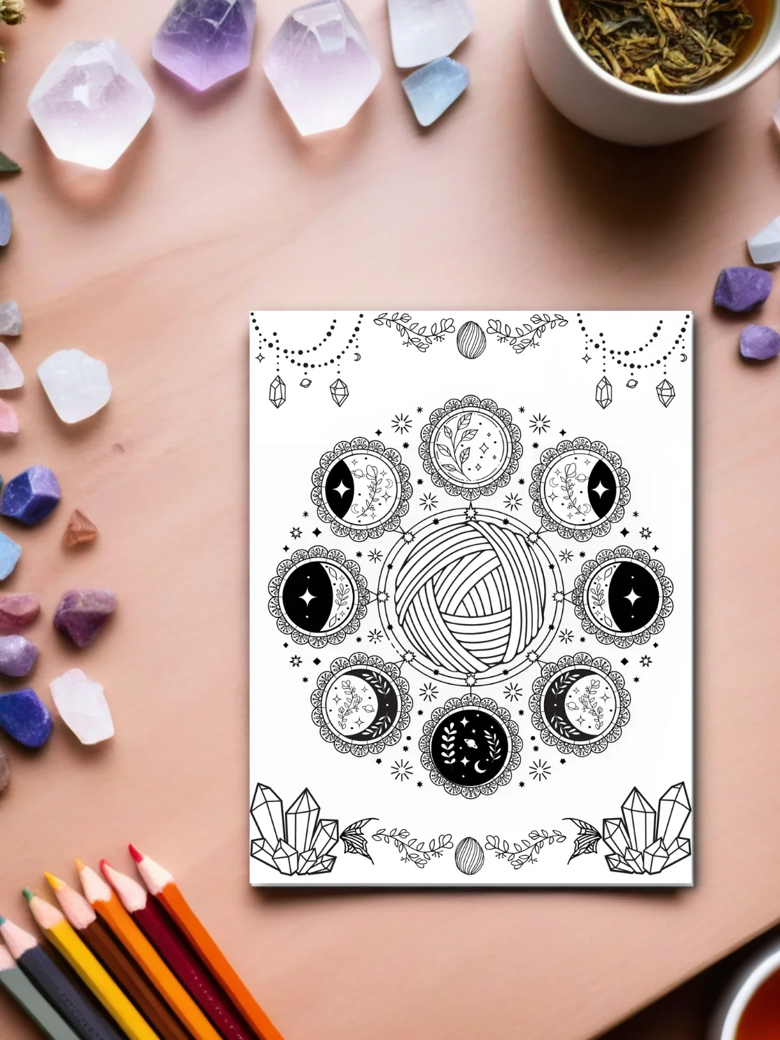 Mystical Stitch Oracle Coloring Book | Printable Crochet Coloring Pages | Fiber Arts Meditation & Magic product image (10)