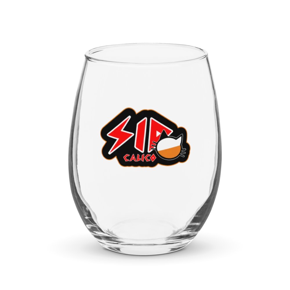Sid Calico logo wine glass product image (1)